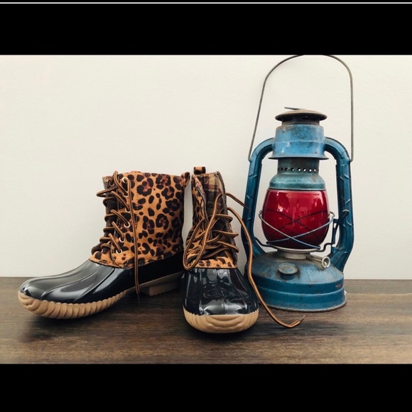 cheetah duck boots